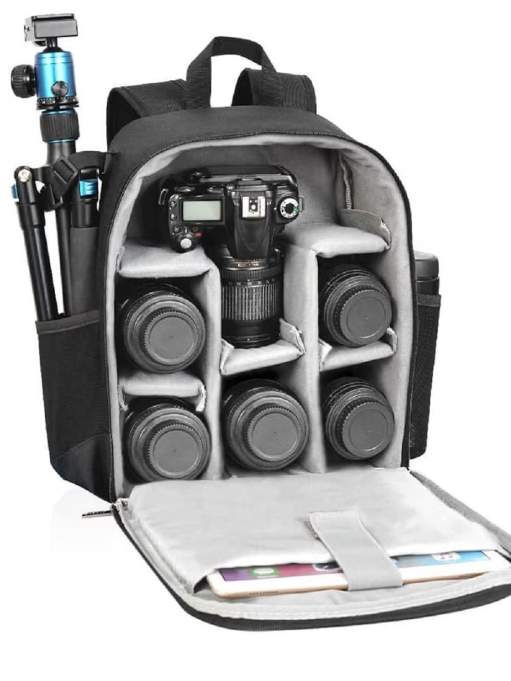 Caden Professional Camera Backpack for DSLR & Lenses - Grey